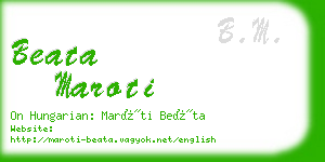 beata maroti business card